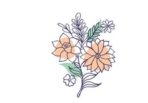 Line Art Flower, Wall Art and Decoration