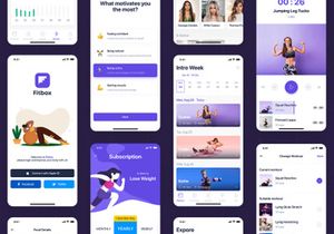 Fitbox - Workouts & Meal Planner UI Kit for Sketch