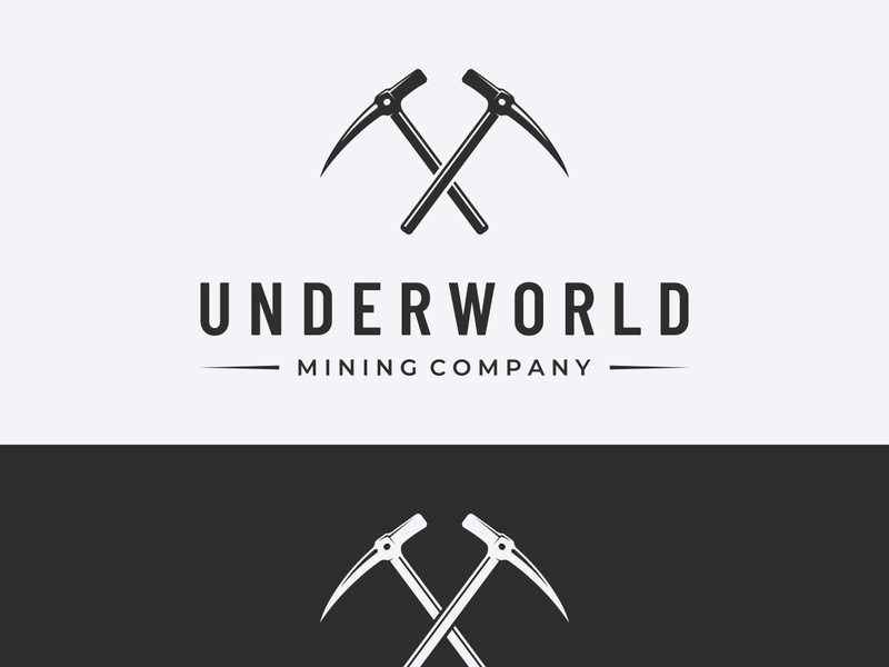 Pickaxe vintage design in retro style,concept for business,label,industrial or mining tool.