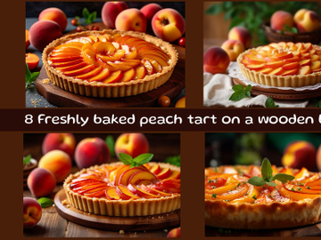 Freshly baked peach tart preview picture