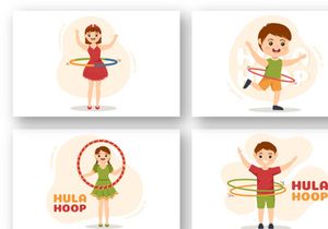 12 Playing Hula Hoop Illustration