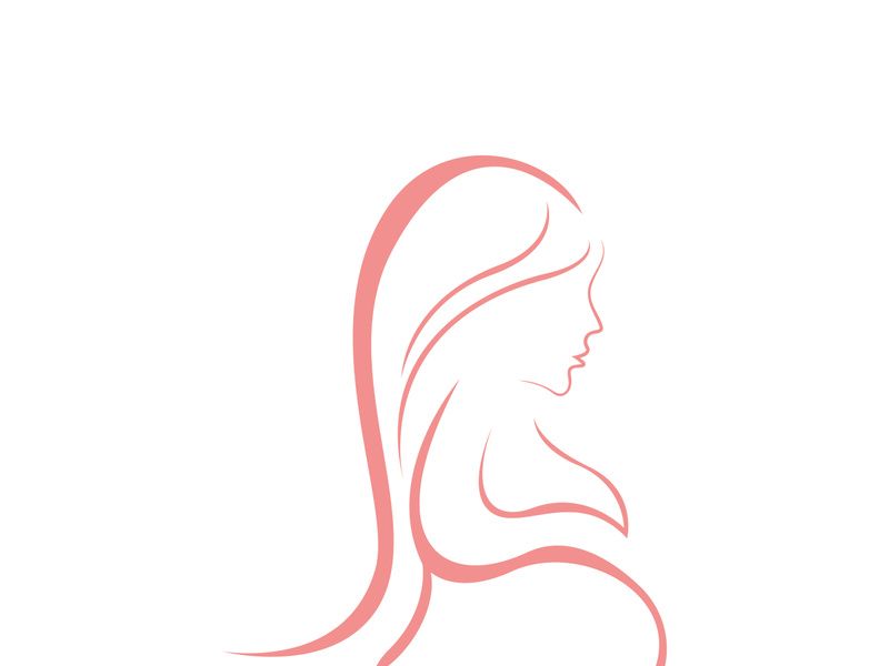 Beauty Lactating Mom Baby logo illustration