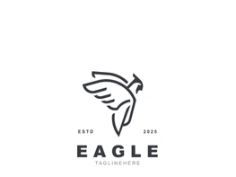 Eagle Logo minimalist style design template. Falcon Logotype Emblem identity preview picture