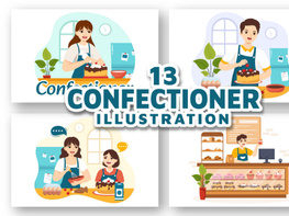 13 Confectioner Vector Illustration preview picture