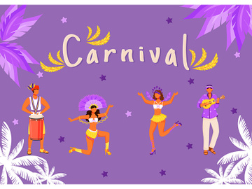 Carnival banner flat vector template preview picture