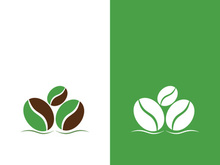 Coffee bean icon vector illustration template