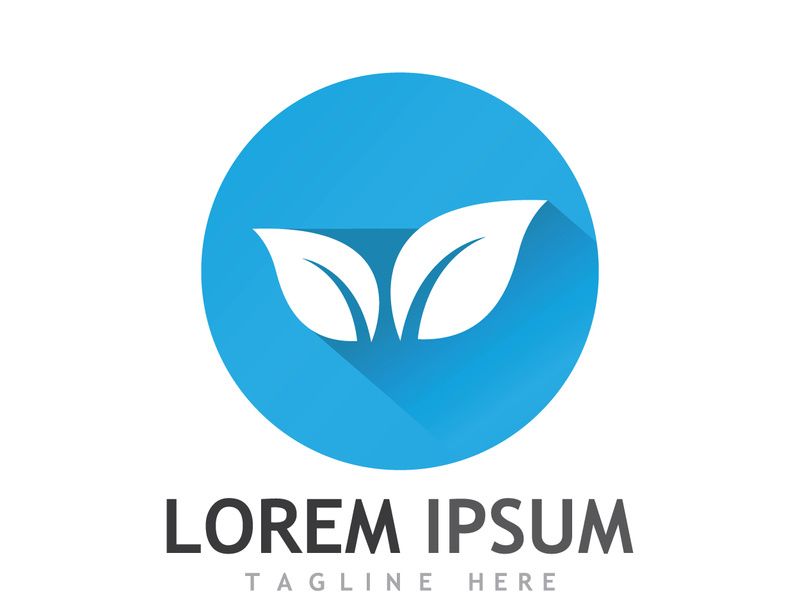 Natural green leaf logo design.