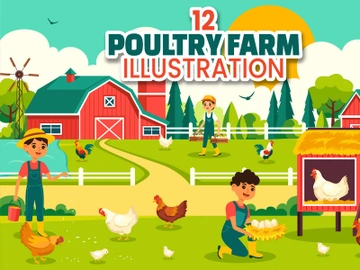 12 Poultry Farm Illustration preview picture