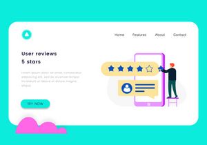 User reviews 5 stars vector illustration