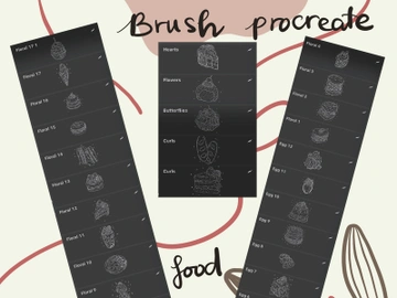 Brush procreate 101 stamps food preview picture