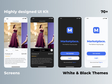 Modern and stylish e-commerce shopping APP application UI kit preview picture
