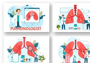 12 Pulmonologist Vector Illustration