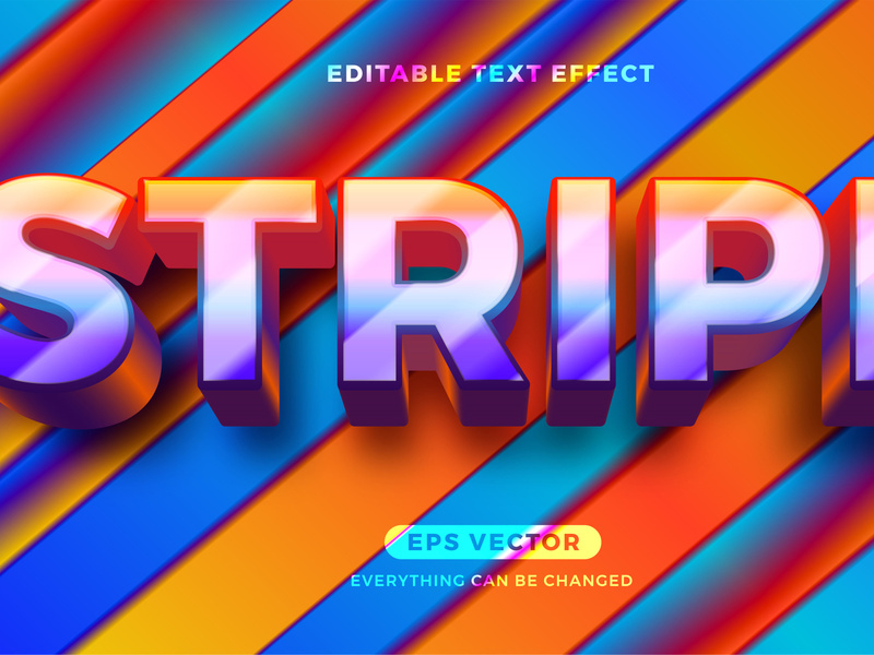 Stripe editable text effect style vector template