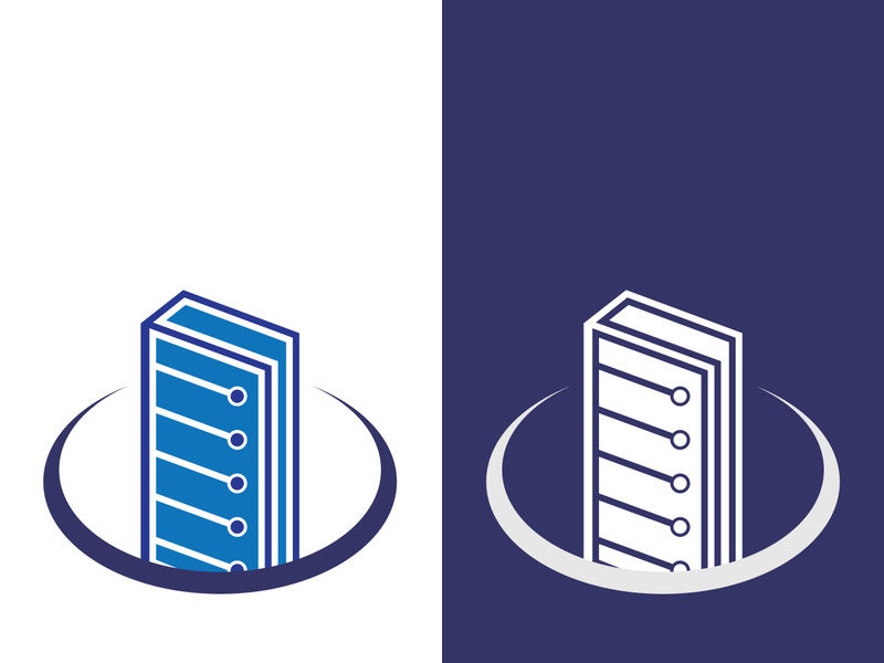 Digital book logo technology vector icon design