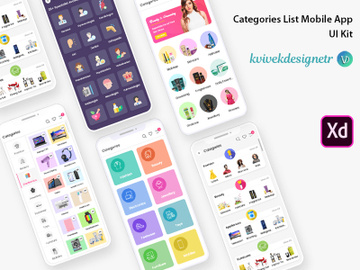 Categories List Mobile App UI Kit preview picture