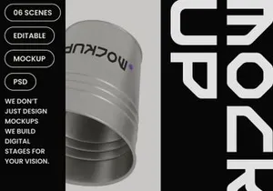Metal Bucket Mockup