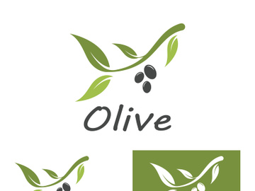 Branched olive fruit logo with creative idea. preview picture