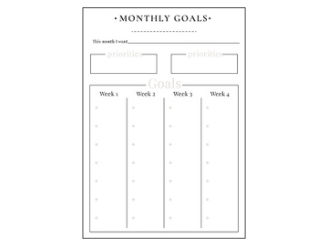 Monthly tasks minimalist planner page design preview picture