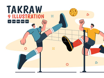 9 Sepak Takraw Sports Illustration preview picture