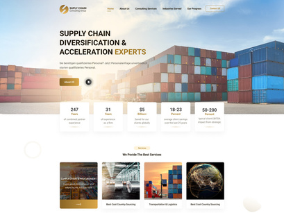 Supply Chain Company Website Landing Page