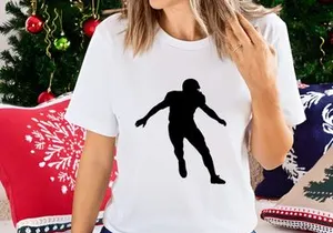 American football player in motion silhouette