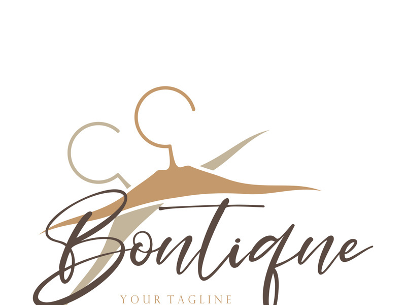 Simple clothes hanger logo details with creative design.for business, boutique, fashion, lifestyle, beauty, wardrobe, wedding dress, clothing store