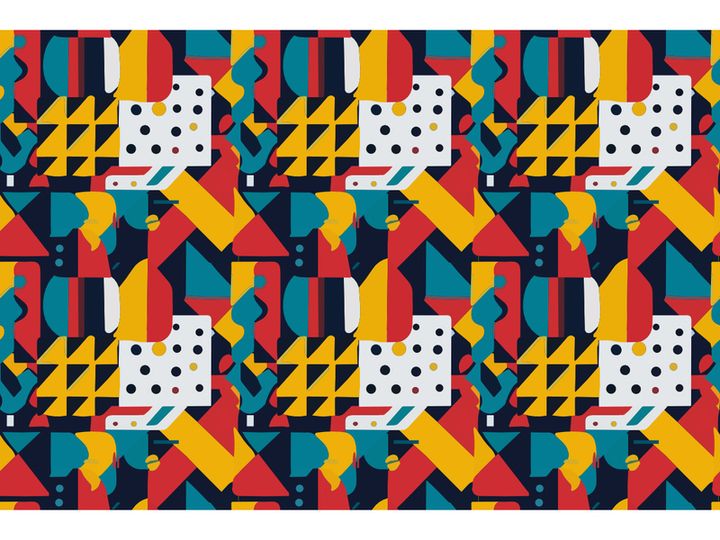 Geometric Retro Pop Art Pattern trendy
