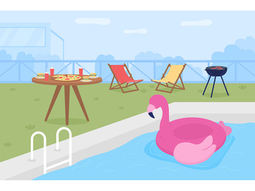Hosting outdoor party flat color vector illustration preview picture