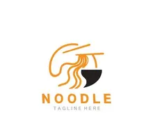 Noodle Logo Template Modern and Minimalist Concept Using Bowl