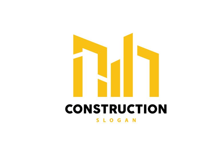 Building Logo, Vector For Building Construction, Premium Simple Line Design