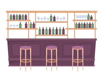 Bar arrangement semi flat color vector object preview picture