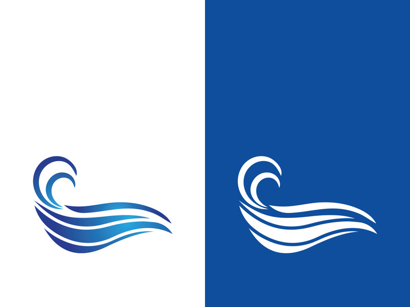 Wave beach vector illustration design logo