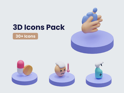 3D Pandemic Icon Pack - Free Download