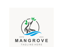 Mangrove tree logo nature design Abstract Minimalist Sign Symbol Environment template