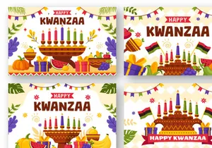 12 Happy Kwanzaa Celebration Illustration