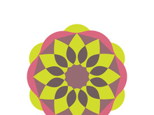 Traditional Asian colorful floral pattern Stained glass mosaic logo tile design inspiration