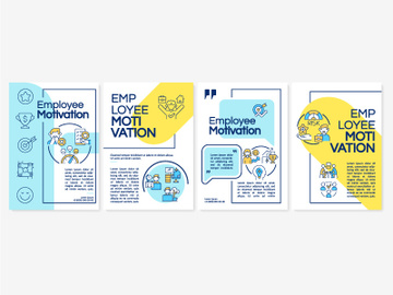 Employee engagement blue and yellow brochure template preview picture