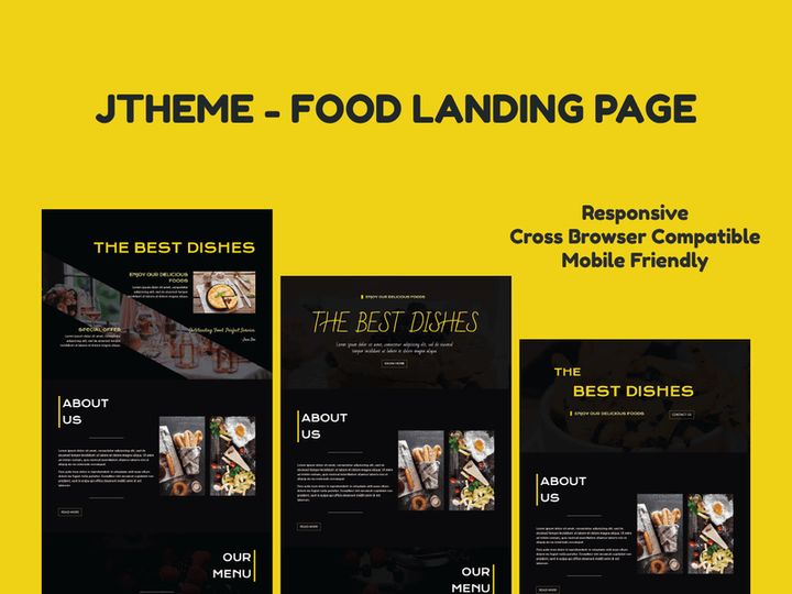 Jtheme-Food Simple Modern Bootstrap Landing Page Template
