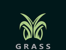 Grass logo image plant nature logo design template vector
