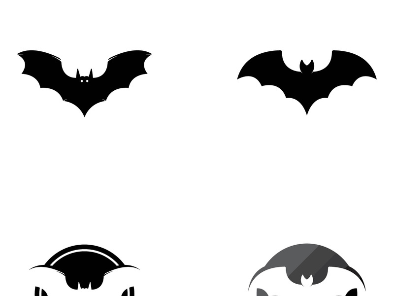 creative night bat silhouette logo.