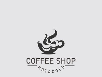 Coffee Shop logo line art illustration design preview picture