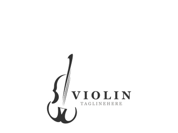 Violin instrument, vintage violin orchestra music design template preview picture