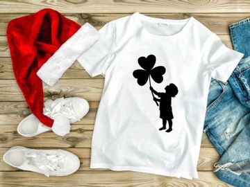 Girl holding heart shaped balloons black silhouette joy celebration preview picture