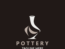 Pottery logo design handmade, creative traditional mug craft concept inspiration nature workshop