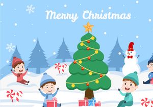 8 Merry Christmas With Family and Santa Background Vector