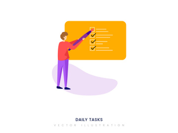 Daily Tasks illustration concept preview picture