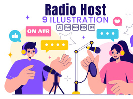 9 Radio Host Talk Show Illustration preview picture