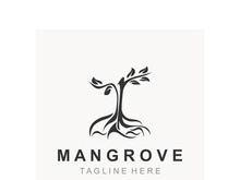 Mangrove tree logo nature design Abstract Minimalist Sign Symbol Environment template