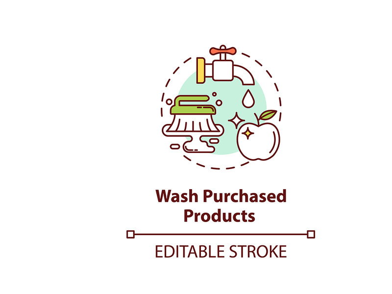 Wash purchased products concept icon