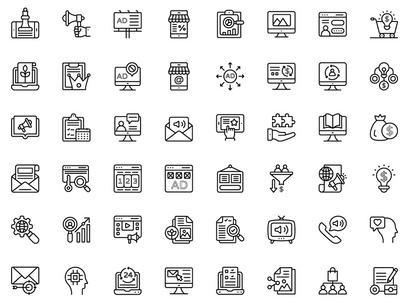Business and Finance Linear Icons
